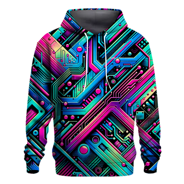 Futuristic Neon Circuitry Hoodie