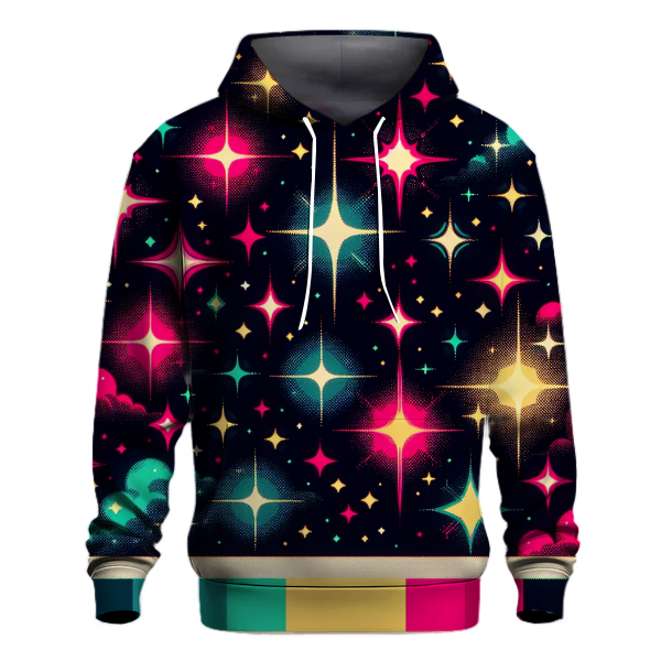 Geometric Neon Stars Hoodie