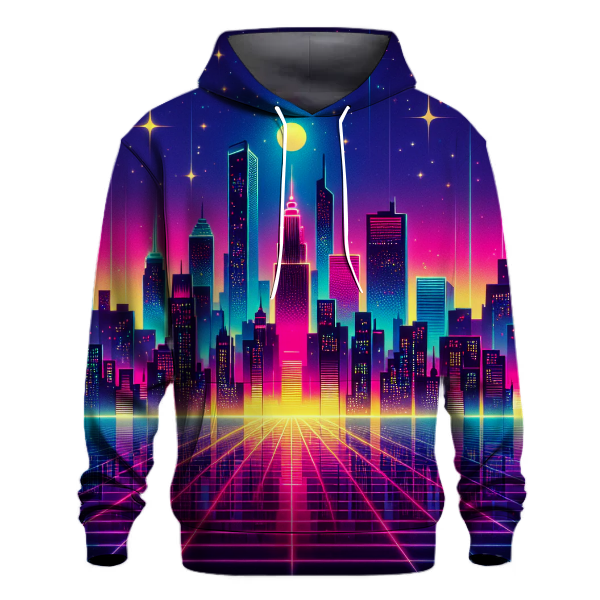Synthwave Neon Cityscape Hoodie