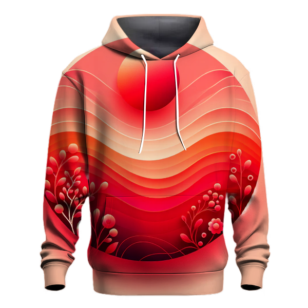 Crimson Wave Fade Hoodie