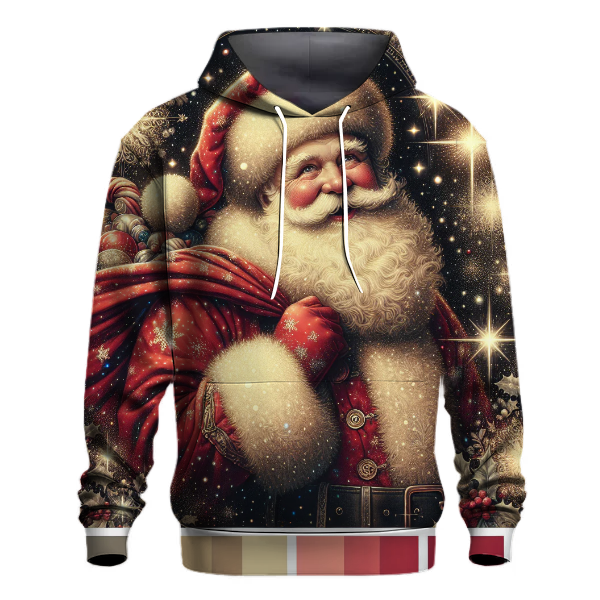 Vintage Santa Claus Print Hoodie