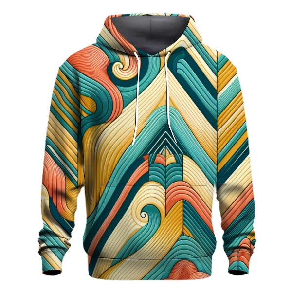 Chic Chevron Waves Hoodie
