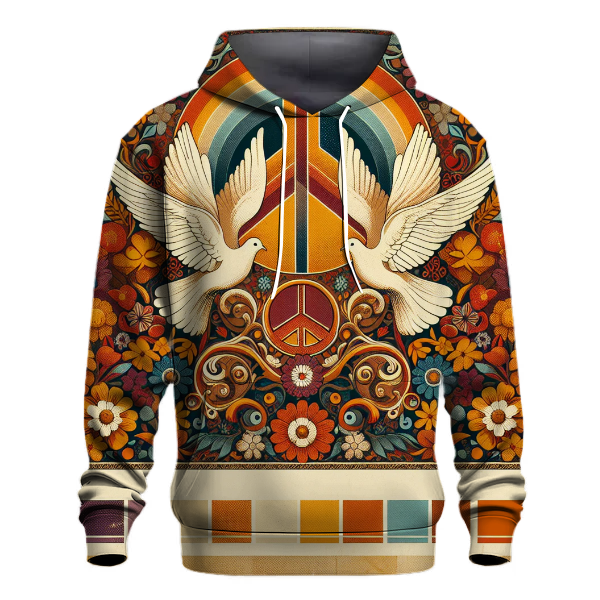 Classic Hippy Peace Symbols Hoodie