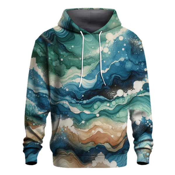 Oceanic Wave Tie-Dye Hoodie