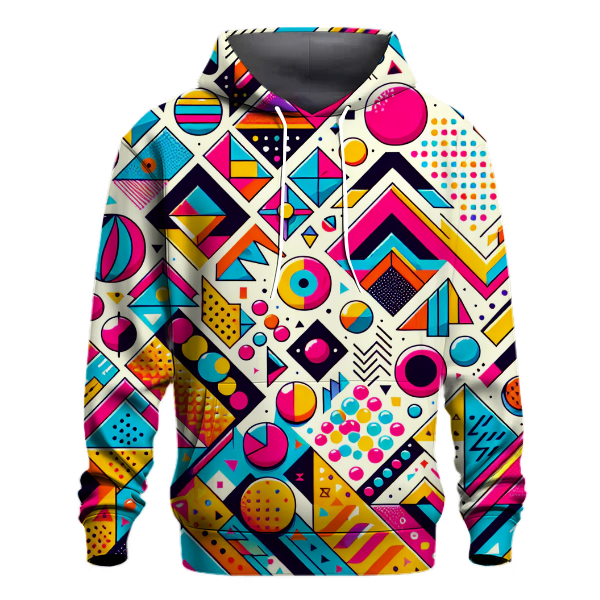 Vibrant Retro Pattern Fusion Hoodie