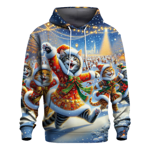 Cuddly Christmas Cat Parade Hoodie