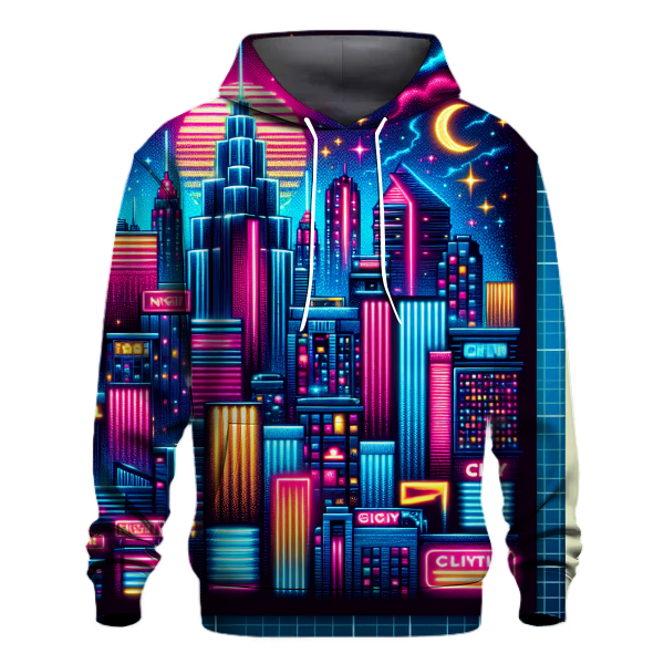 Neon Dreams Cityscape Hoodie
