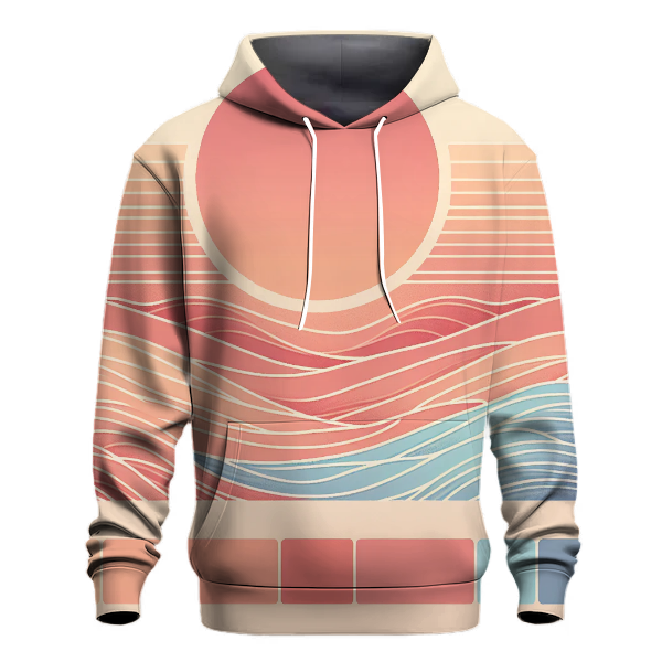 Coral Twilight Waves Hoodie