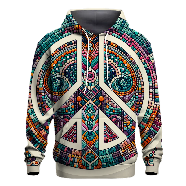 Peace Sign Retro Mosaic Hoodie