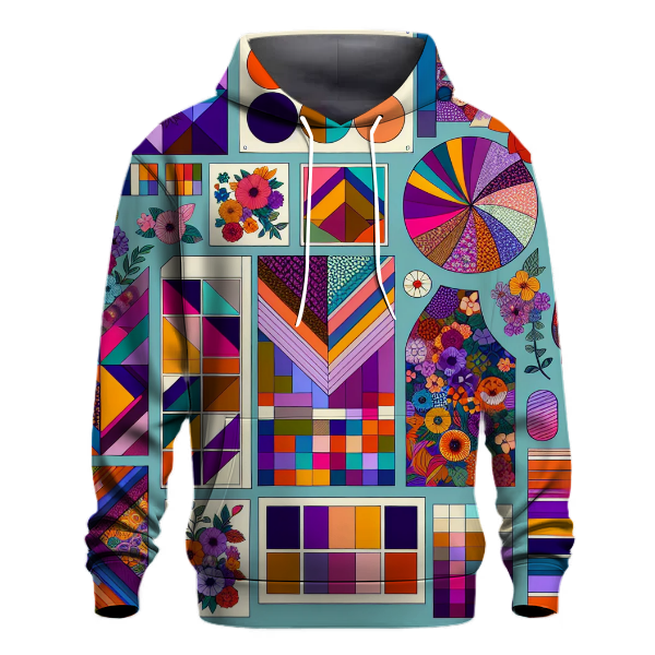 Retro Patchwork Delight Hoodie