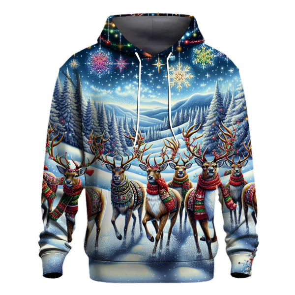 Festive Holiday Reindeer Parade Hoodie