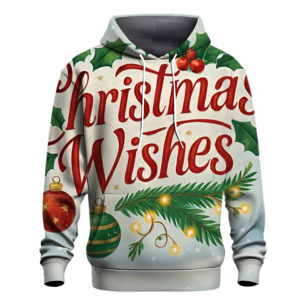 Christmas Wishes Typography Hoodie