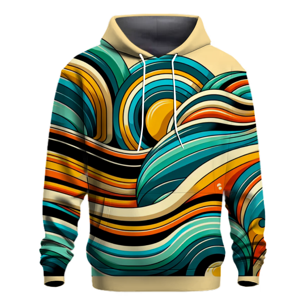 Retro Stripes and Waves Hoodie