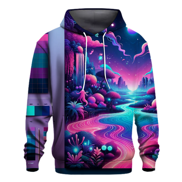 Neon Fantasy Landscape Hoodie