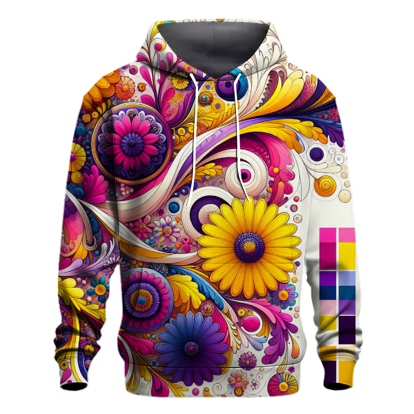 Peaceful Groovy Floral Hoodie