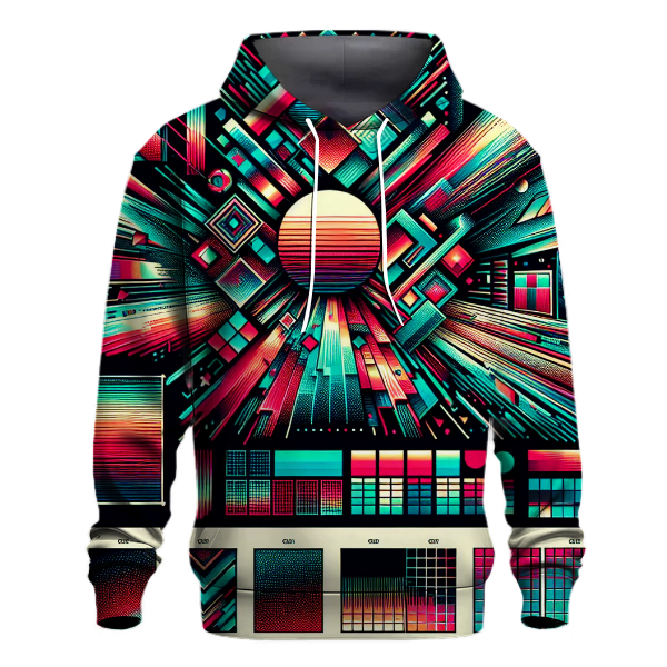 Glitchy Retro Shapes Hoodie