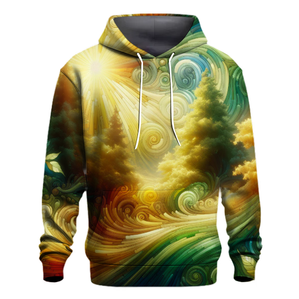Sunlit Grove Tie-Dye Design Hoodie