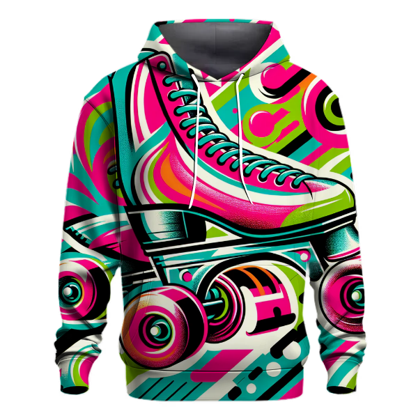 Rad Retro Roller Skates Design Hoodie