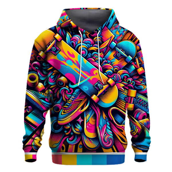 Dynamic Retro Skateboard Hoodie
