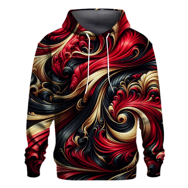 Crimson Wave Tie-dye Design Hoodie