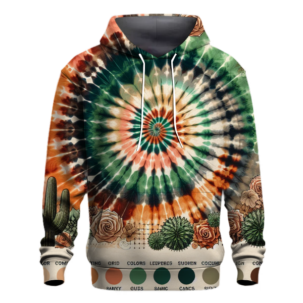Cactus Oasis Tie-dye Design Hoodie