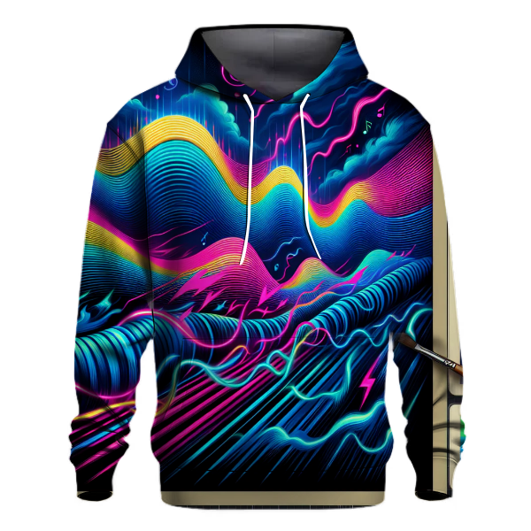 Neon Echo Waves Hoodie