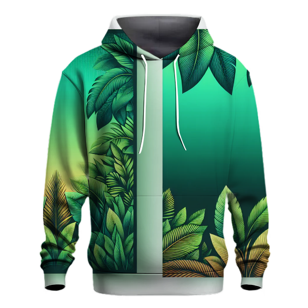 Lush Tropical Leaves Gradient Hoodie