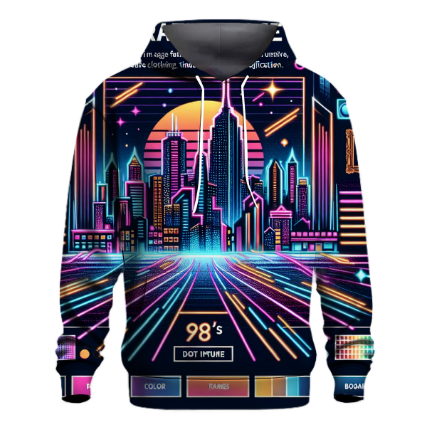 Neon City Lights Design Hoodie
