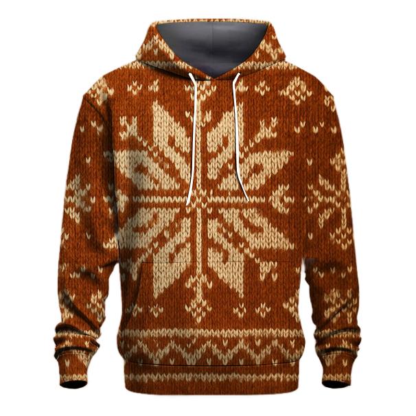 Nordic Knit Snowflake Pattern Hoodie