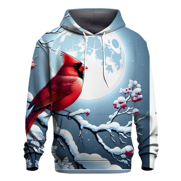 Midnight Cardinal Winter Scene Hoodie