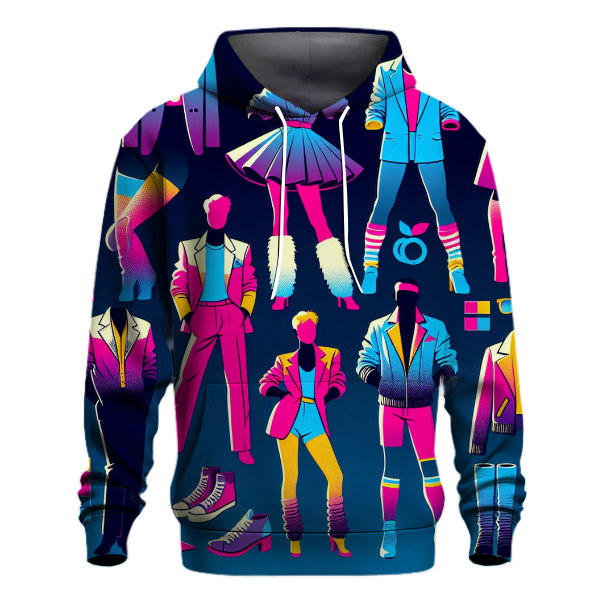 Iconic 80s Fashion Silhouettes Hoodie