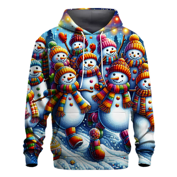 Cheerful Snowmen Parade Hoodie