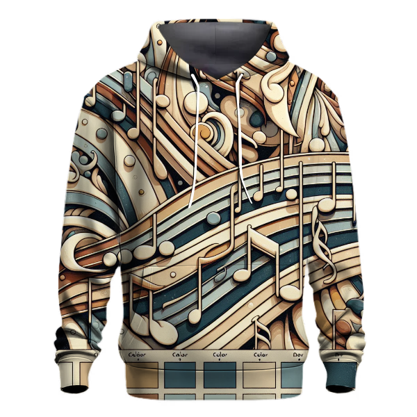 Charming Vintage Music Notes Hoodie