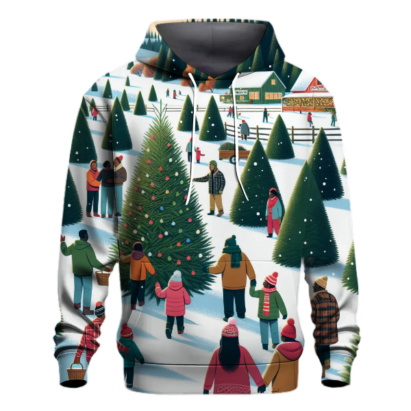Joyful Snowy Tree Farm Hoodie