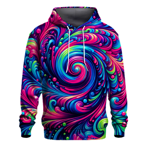 Electric Neon Vortex Hoodie
