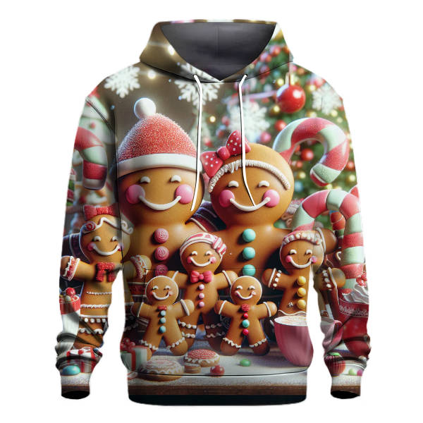 Joyful Gingerbread Family Design Hoodie