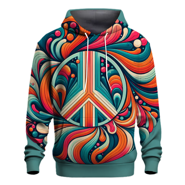 Peace Sign Patchwork Hoodie