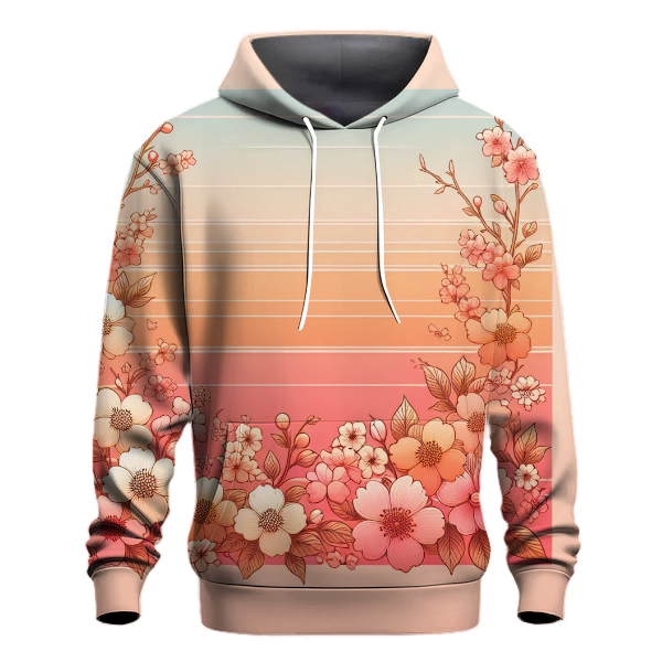 Floral Delight Gradient Design Hoodie