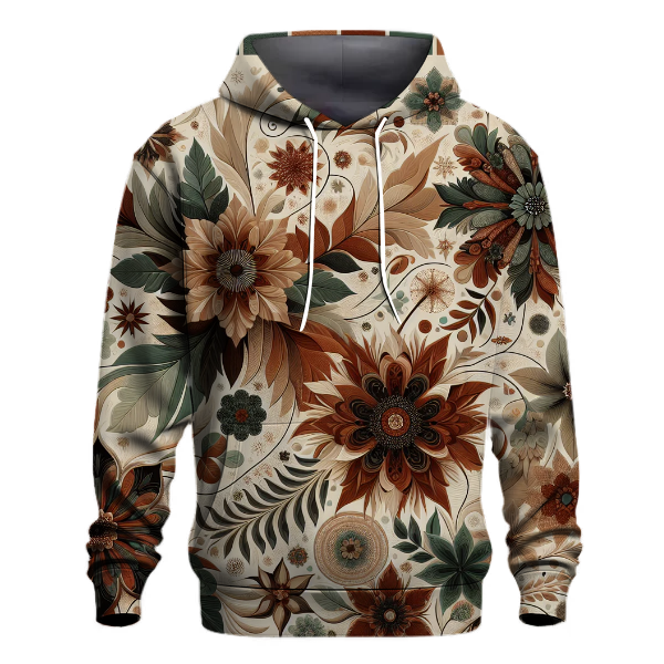 Earthy Floral Harmony Hoodie