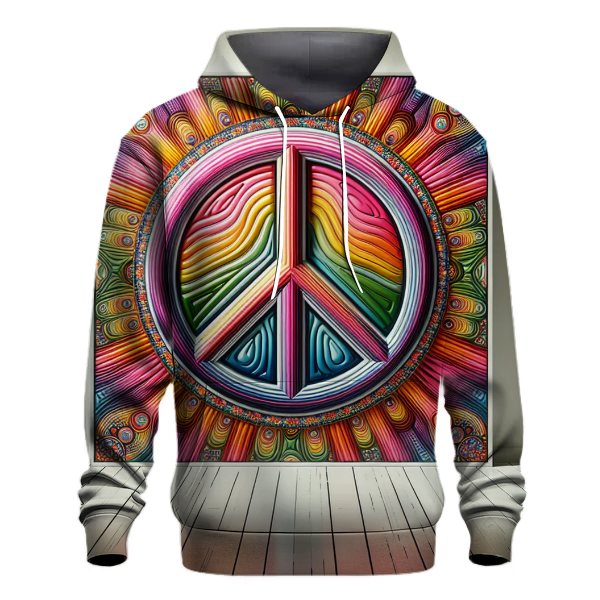 Peace and Love Retro Hoodie