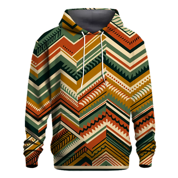 Earthy Tone Zigzag Hoodie