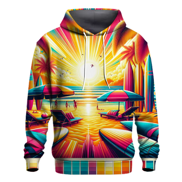 Retro Beach Scene Hoodie