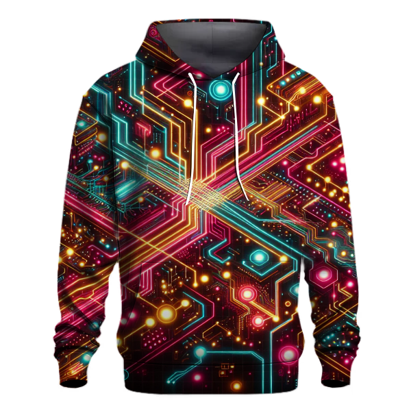 Cybernetic Neon Network Hoodie