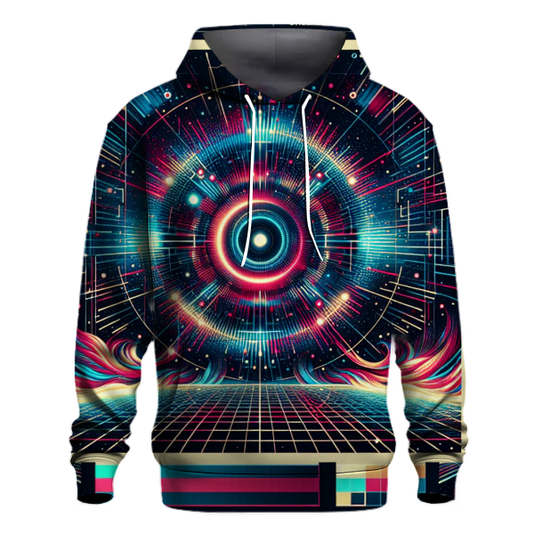 Galactic Neon Grid Hoodie
