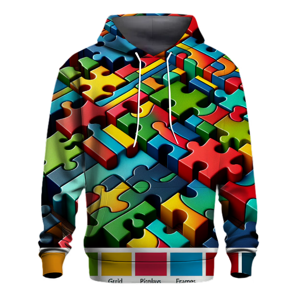 Vintage 80s Puzzle Pieces Hoodie