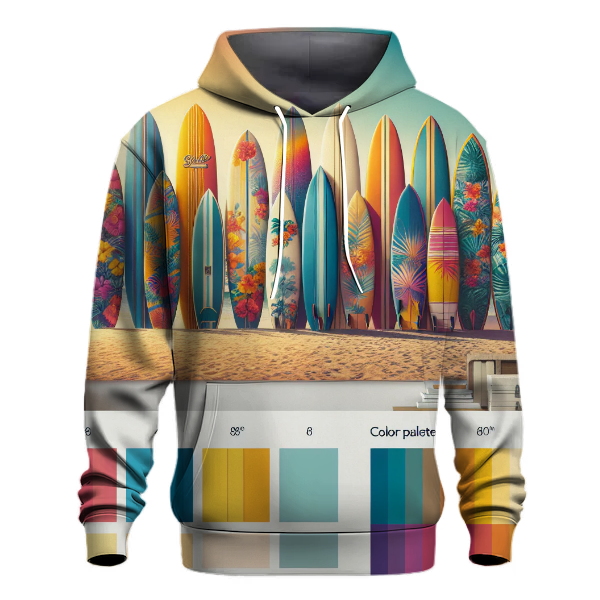 Retro Surfboard Collage Hoodie