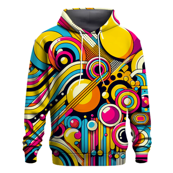 Groovy Circles and Lines Design Hoodie
