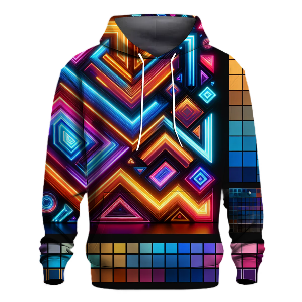 Futuristic Neon Triangles Hoodie