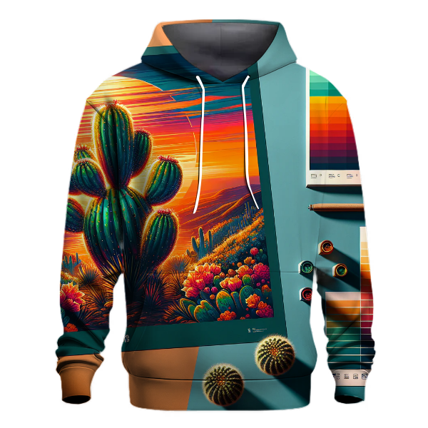 Retro Cactus Oasis Hoodie