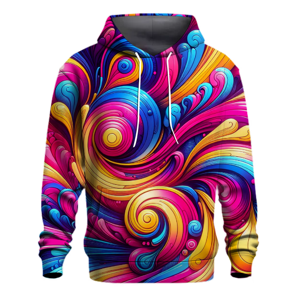 Electric Retro Swirls Hoodie
